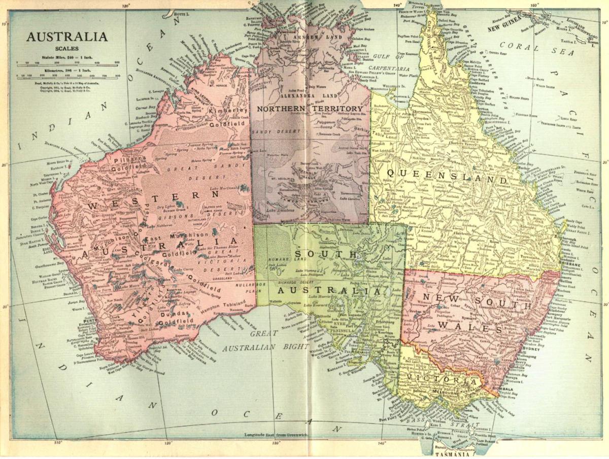 Historische Karte von Australien