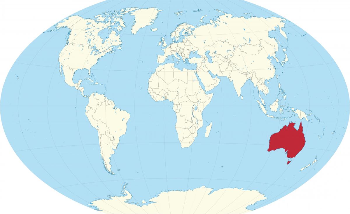 Australien Position auf der Weltkarte