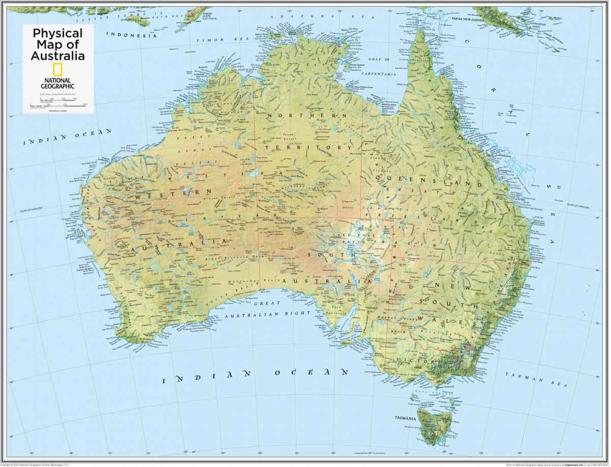 Australien auf einer Karte