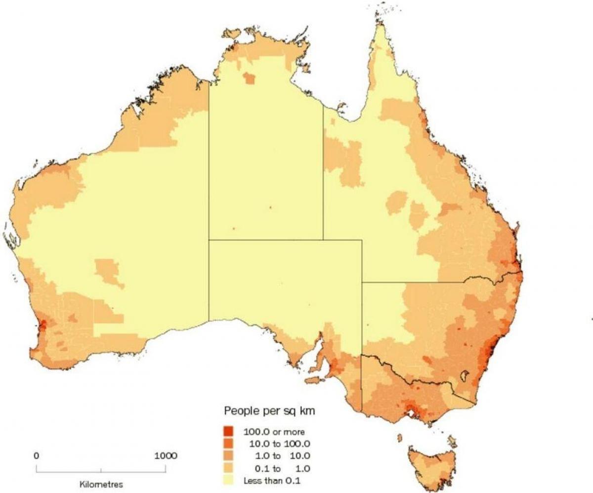Australien Dichte Karte