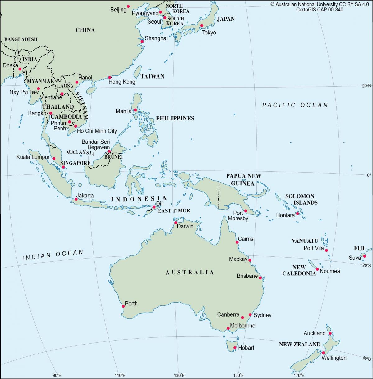 Australien Position auf der Ozeanien-Karte