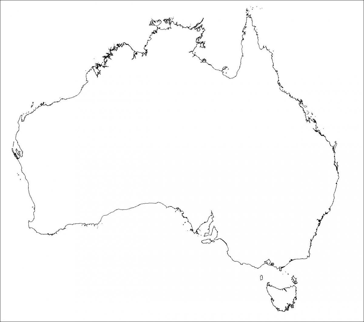 Australien Konturenkarte