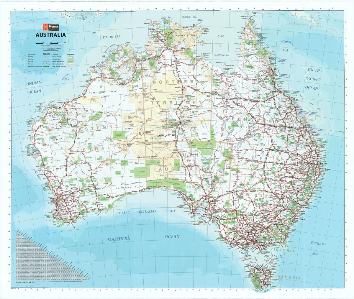 Karte des Landes Australien