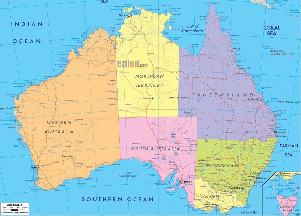 Australien administrative Karte