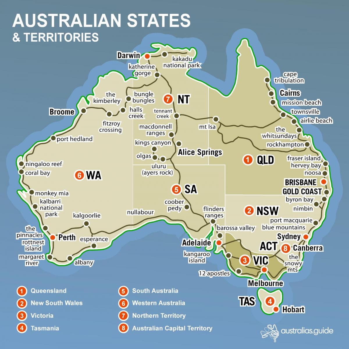 Australien Staatskarte