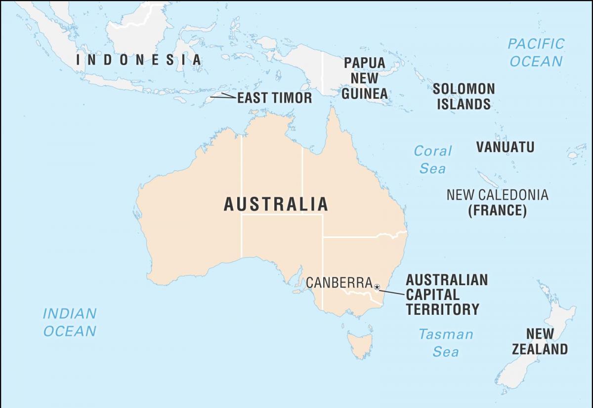 Australien Hauptstadtkarte